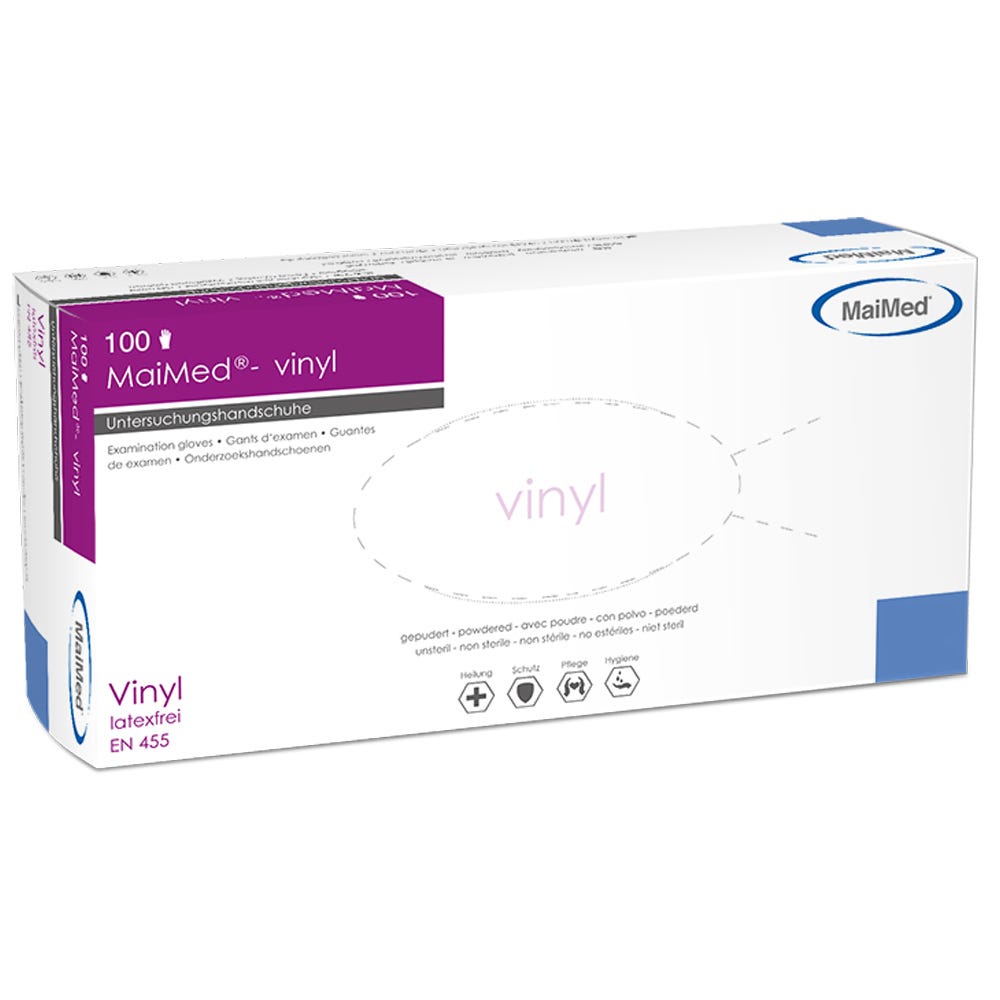 MaiMed Vinylhandschuhe Transparent 100 Stück Gr. L