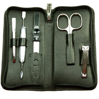 Pfeilring Maniküre-Etui  Kalbleder 5-tlg schwarz