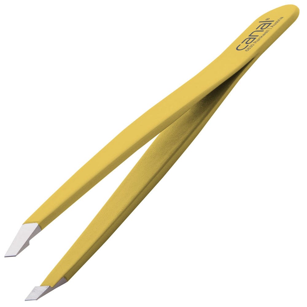 Canal Haarpinzette gerade gelb rostfrei 95 mm