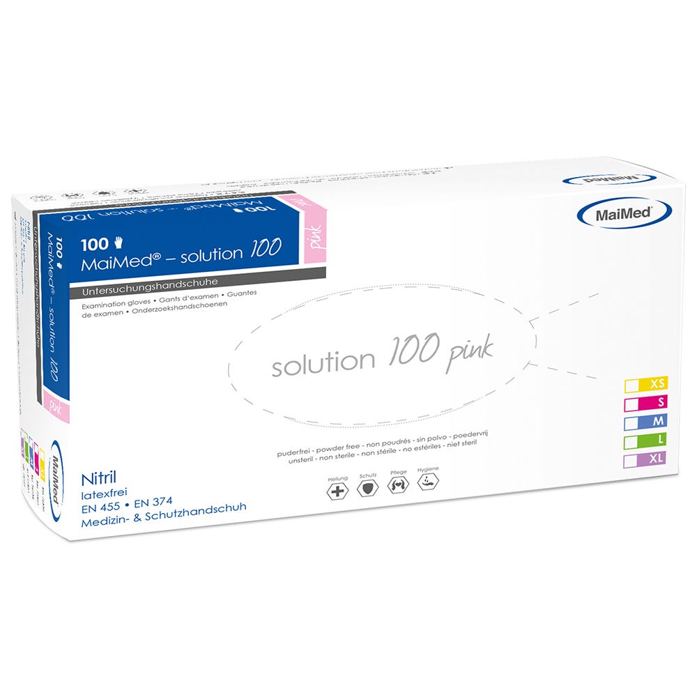 MaiMed Solution 100 Nitril 100 Stück Pink Gr. XS 