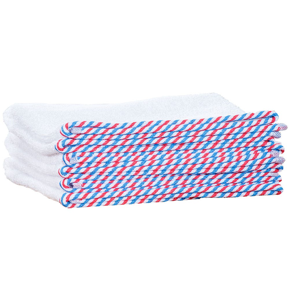 1o1BARBERS Barber Towel White/Red/Blue 40x80cm