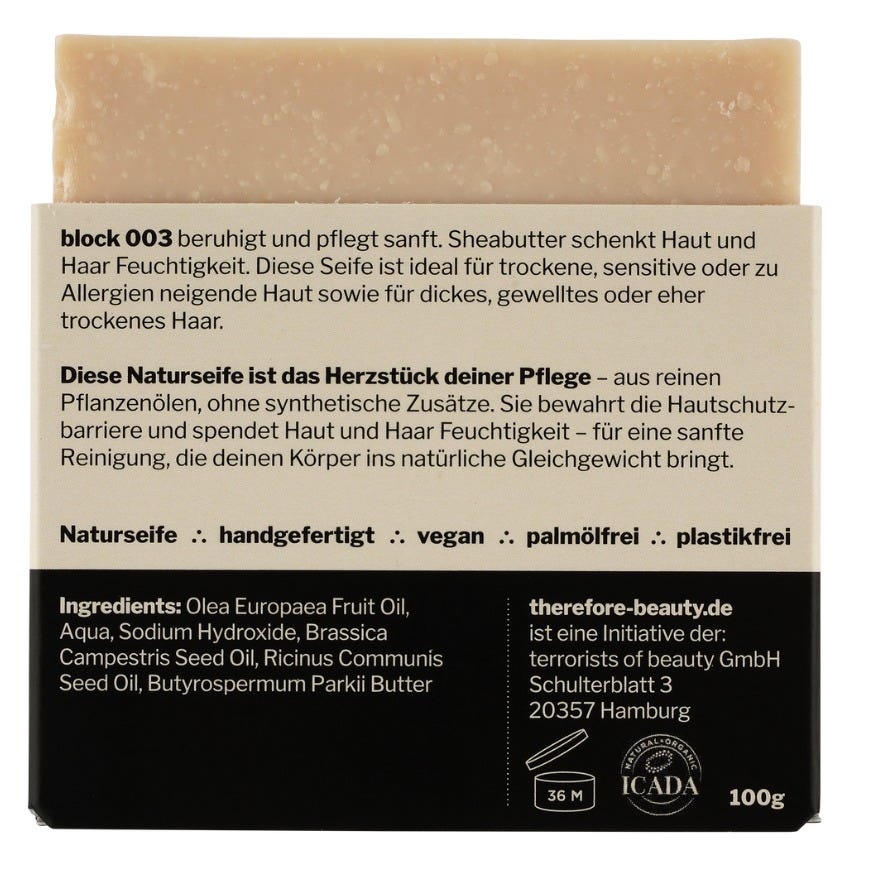 therefore beauty block 003 protect + calm Seife 100 g
