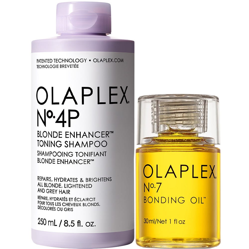 Olaplex Bundle No. 4-P + No. 7 Blonde Enhancer Toning Shampoo & Bonding Oil