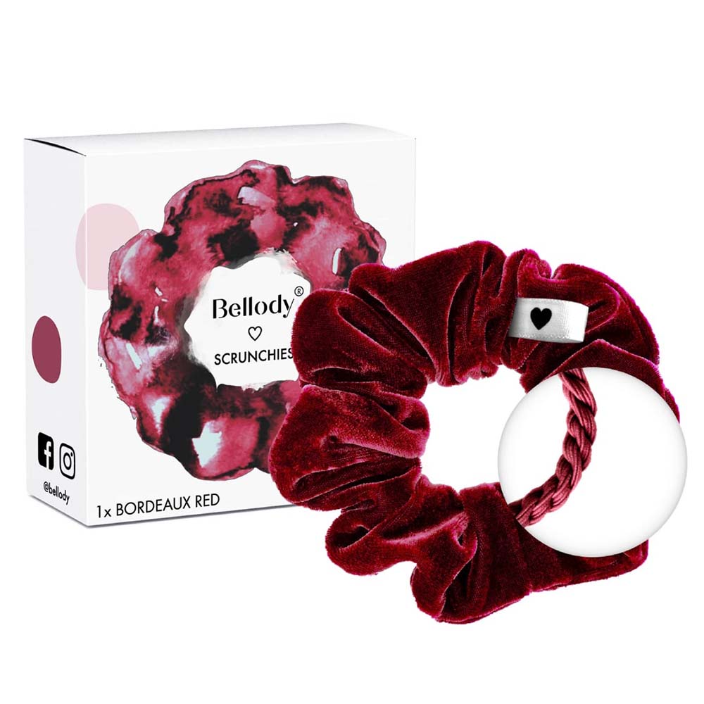 Bellody Original Velours Scrunchie Bordeaux Red