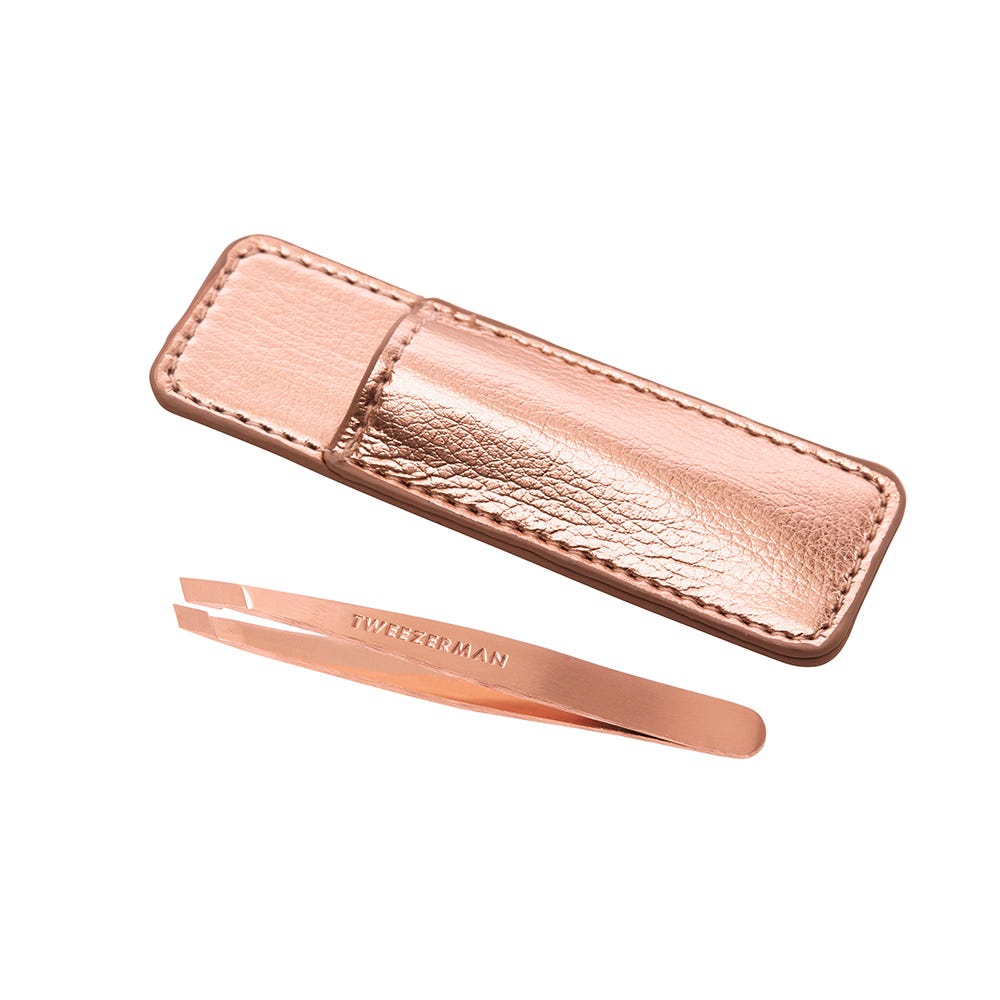 Tweezermann Mini Schräge Pinzette Etui Rose Gold