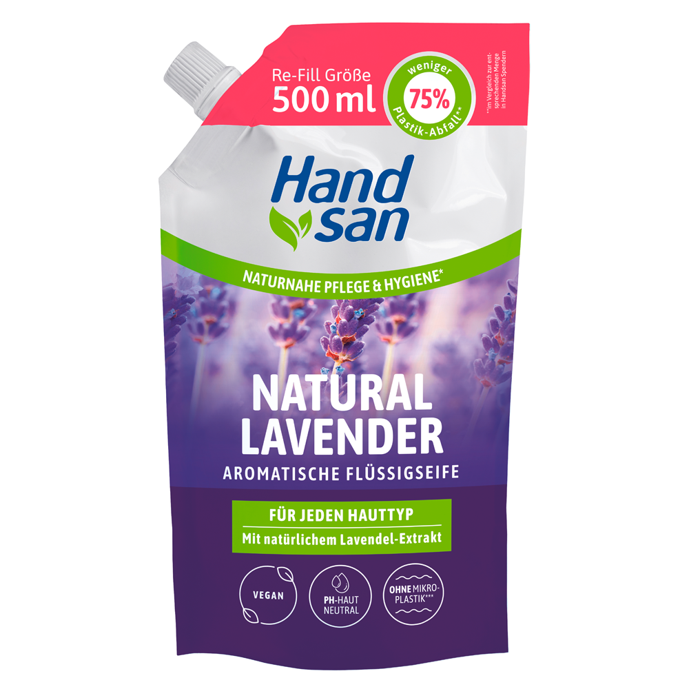 Handsan Natural Lavender Flüssigseife Nachfüllbeutel 500 ml