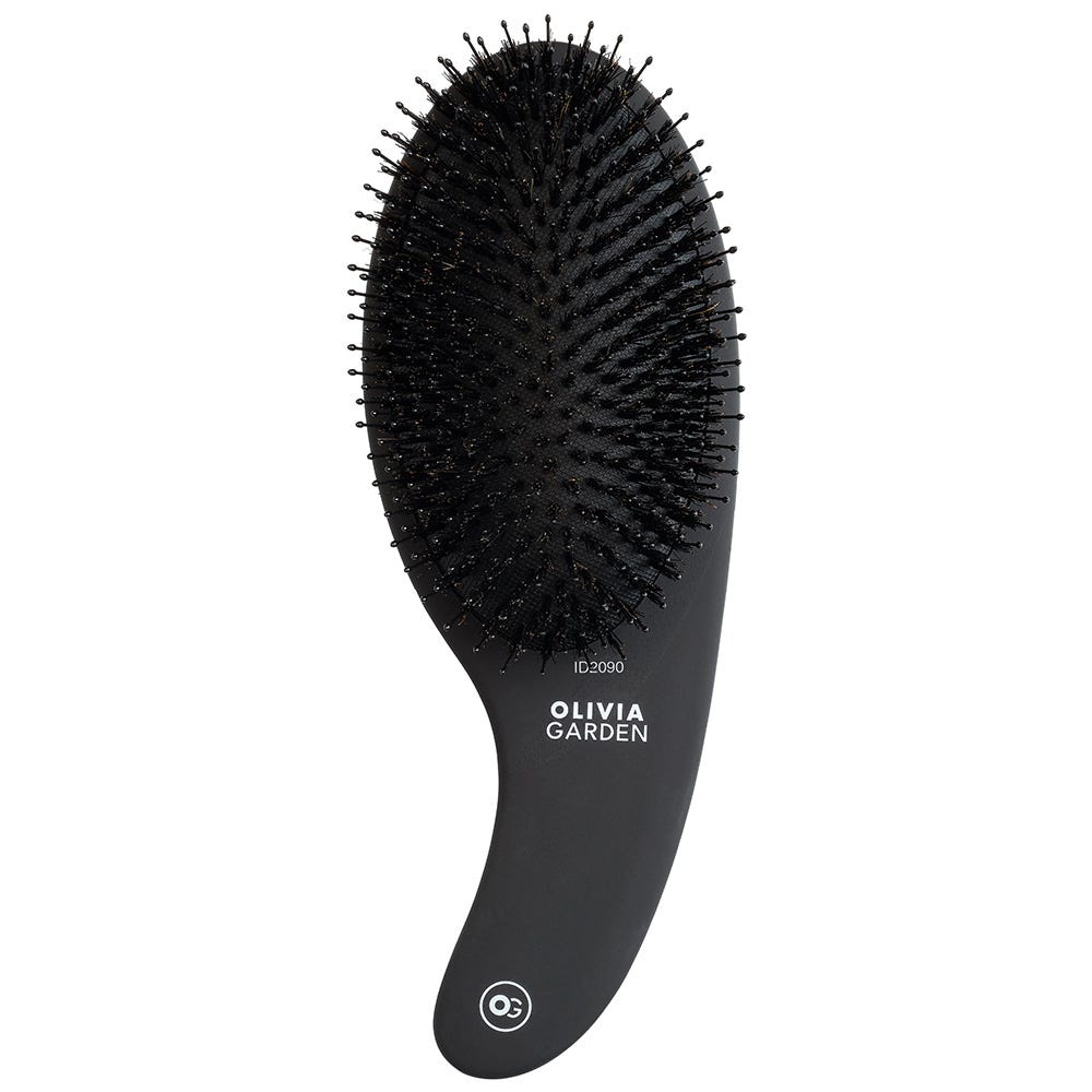 Olivia Garden Curve Boar & Nylon Bristles Matt Black