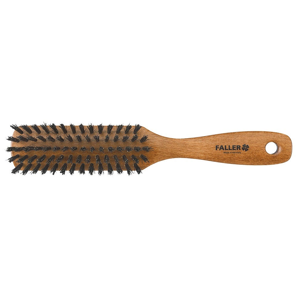 Faller Haarbürste Naturholz lang Naturborsten 5 Reihig 