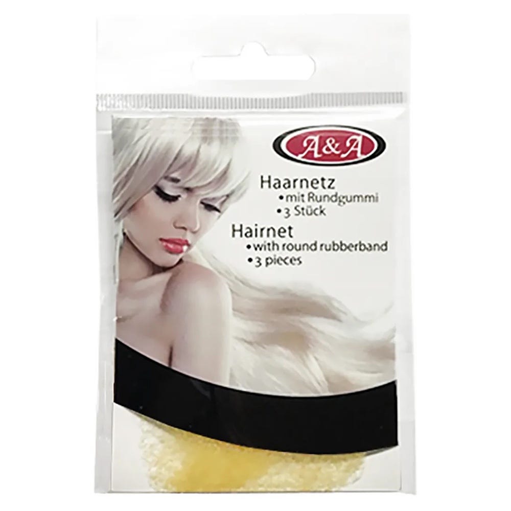 A&A Haarnetz dünn Rundgummi mittelblond  3 Stück