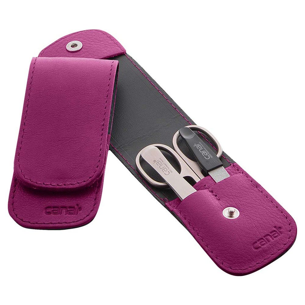 Canal Stecketui mit Druckknopf fuchsia 3-teilig
