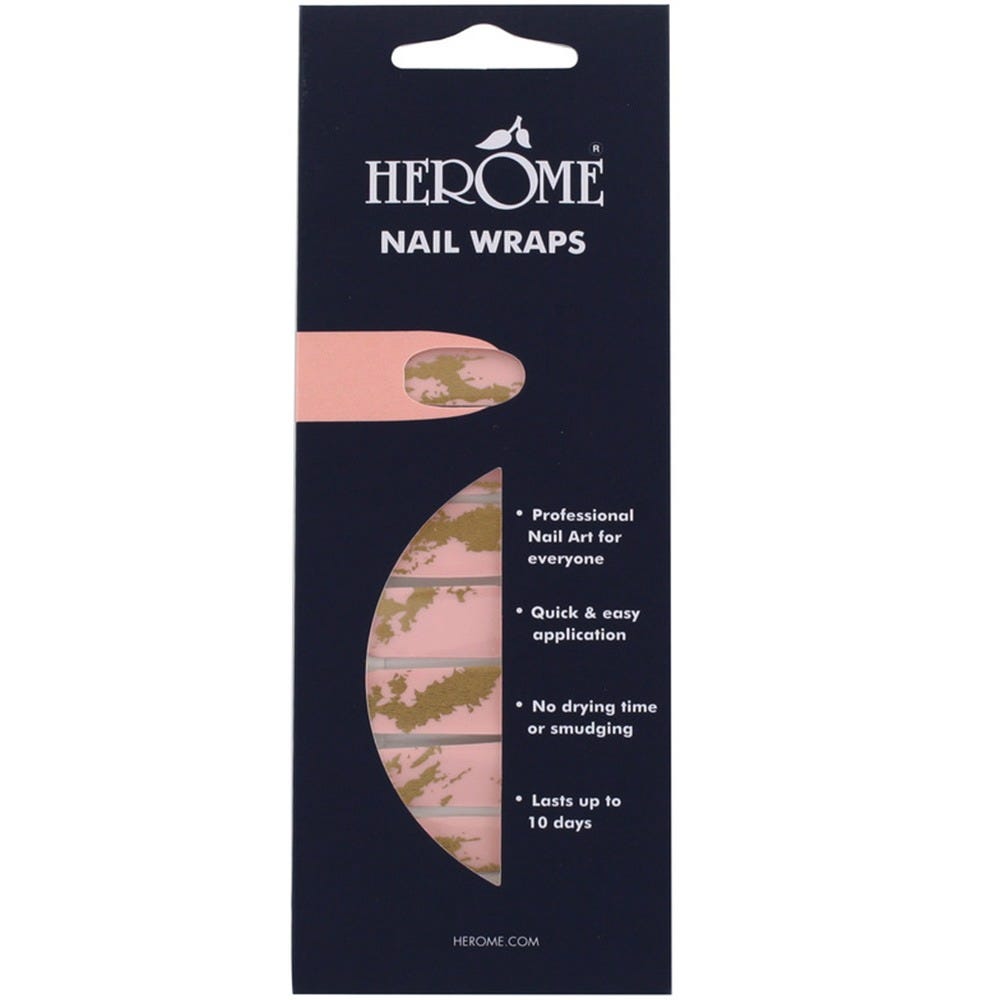 Herome Nail Wraps pink & gold marble