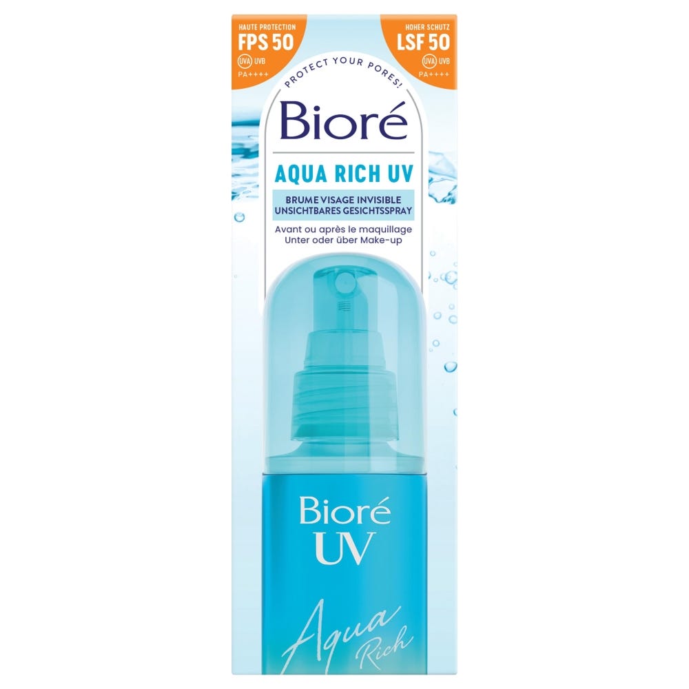 Bioré Aqua Rich UV LSF 50 Unsichtbares Gesichtsspray 60 ml