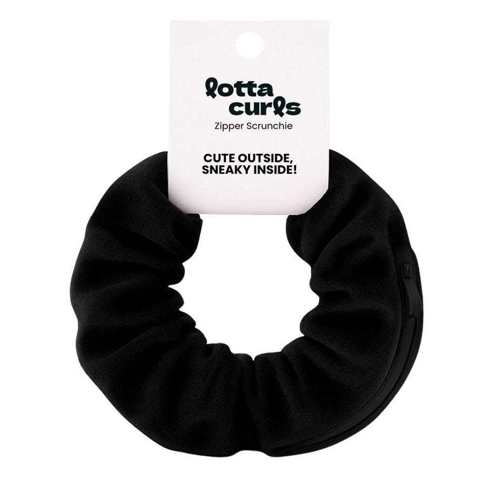 Lotta Curls Zipper Scrunchie Black