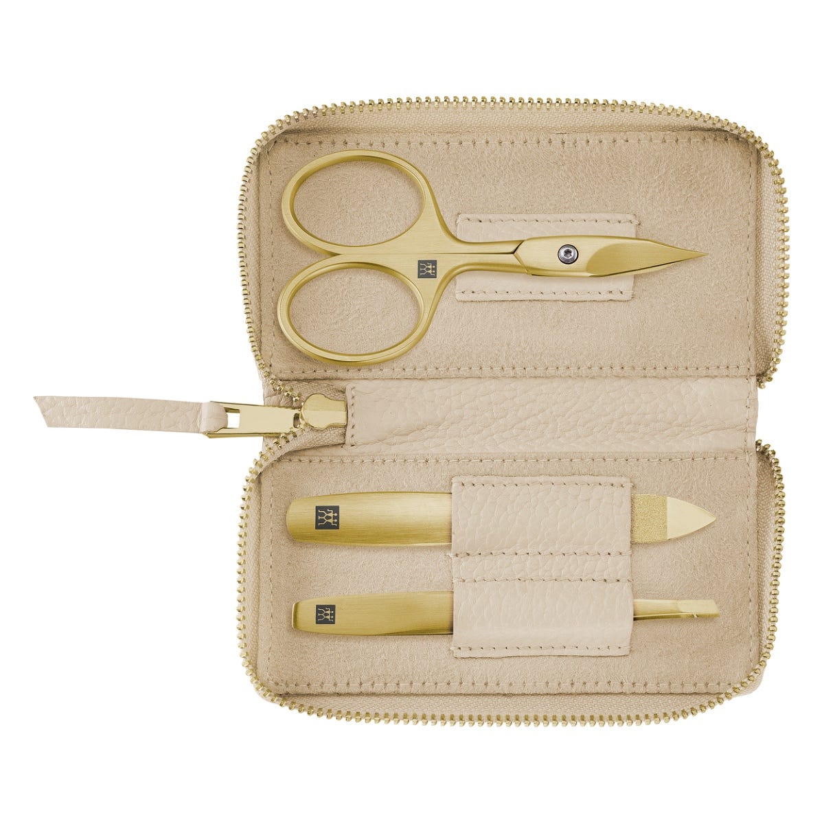 Zwilling Maniküre Pediküre Set 3 tlg. mit Kombi-Nagelschere beige