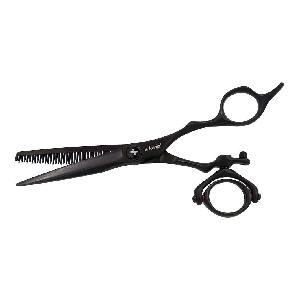e-Kwip Haarschere TEC3 Swivel black mit beweglichem Daumenauge 6,0 Zoll