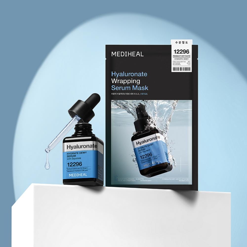 MEDIHEAL Hyaluronate Wrapping Serum Mask Hydrate Dewy 10 Stück