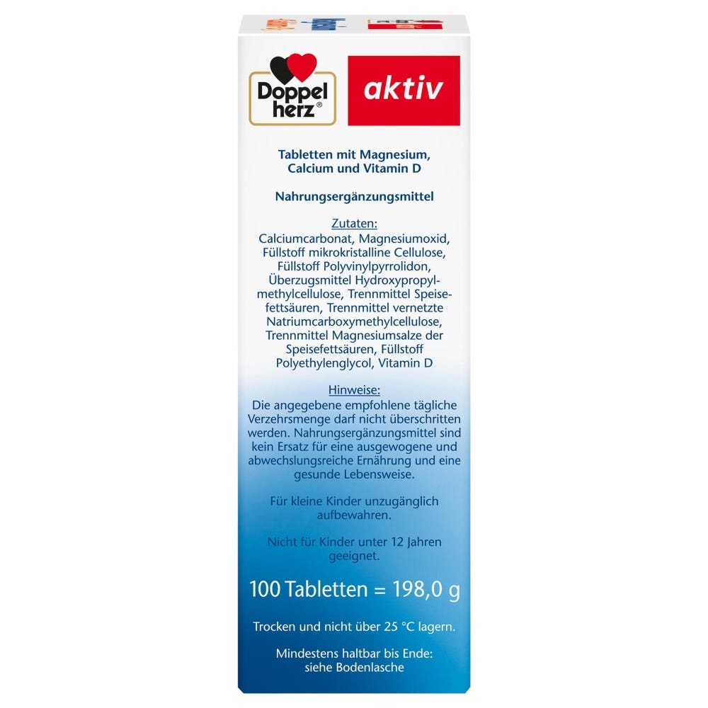 Doppelherz Magnesium + Calcium + Vitamin D3 100 Stück