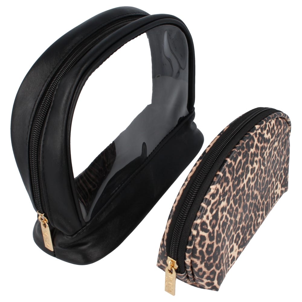 PARSA Beauty Kulturtasche 2 in 1 Leo Print 2 Stück