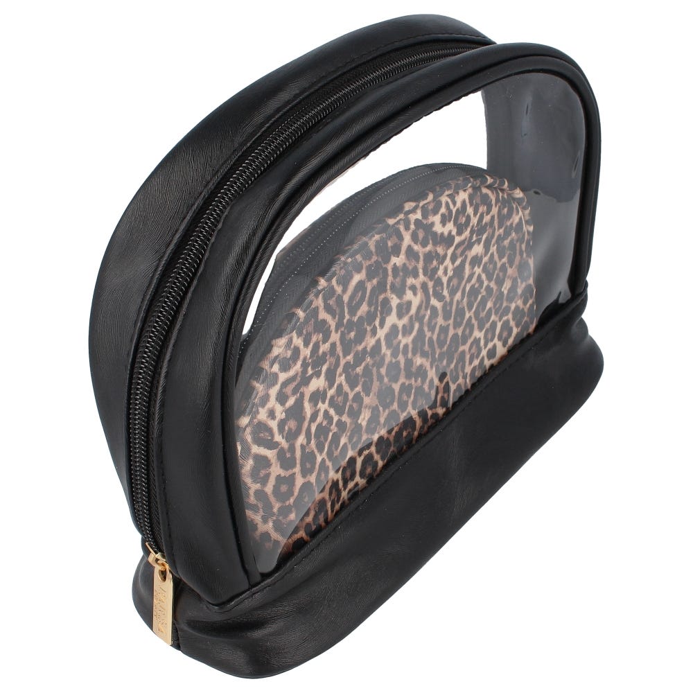 PARSA Beauty Kulturtasche 2 in 1 Leo Print 2 Stück