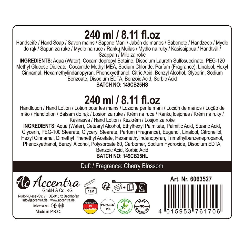 Accentra Handpflegeset Essentail Botanicals in Geschenkbox Cherry Blossom