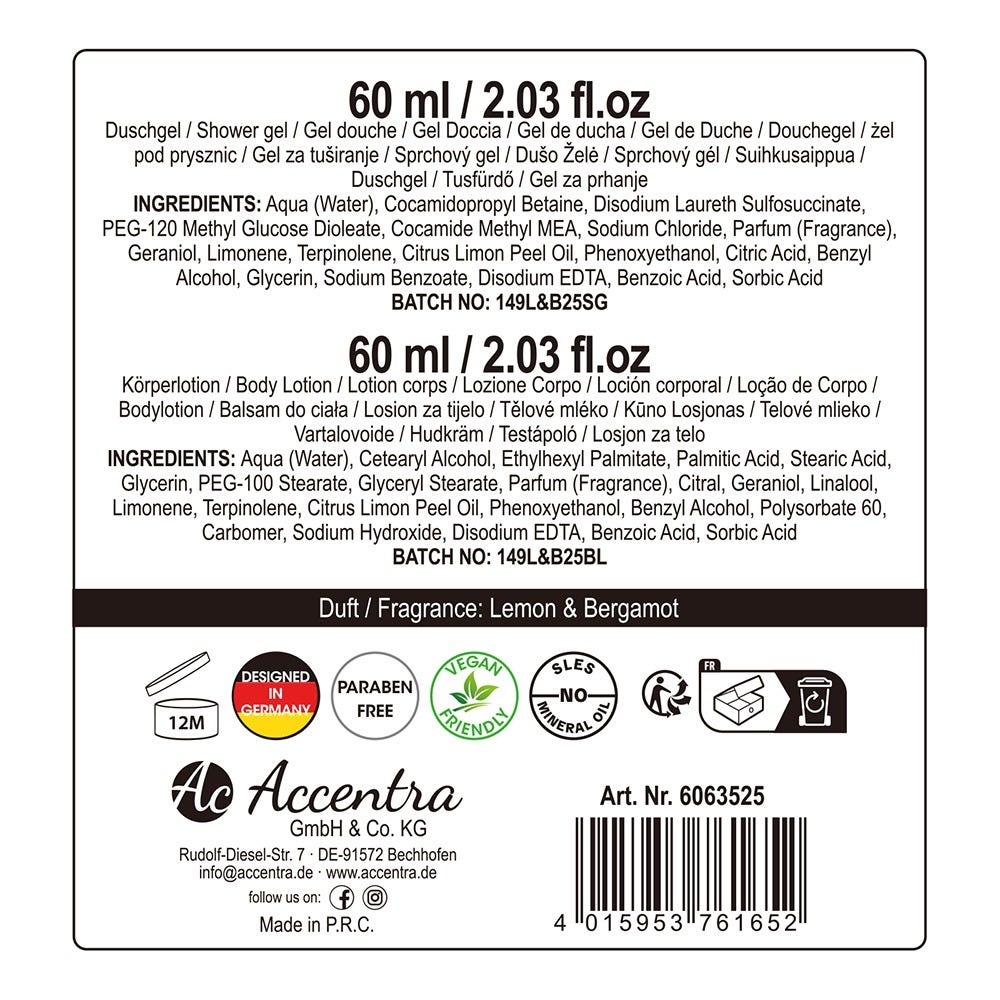 Accentra Badeset Essentail Botanicals Geschenkbox Lemon & Bergamot