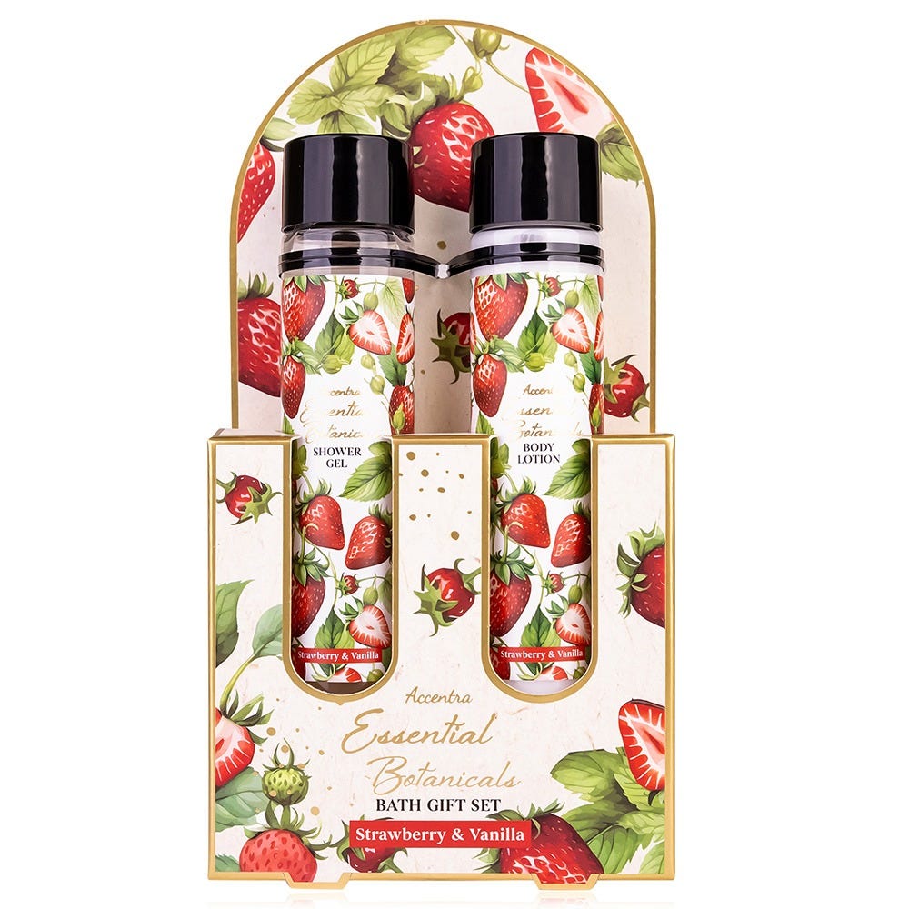 Accentra Badeset  Essentail Botanicals in Geschenkbox Strawberry & Vanilla