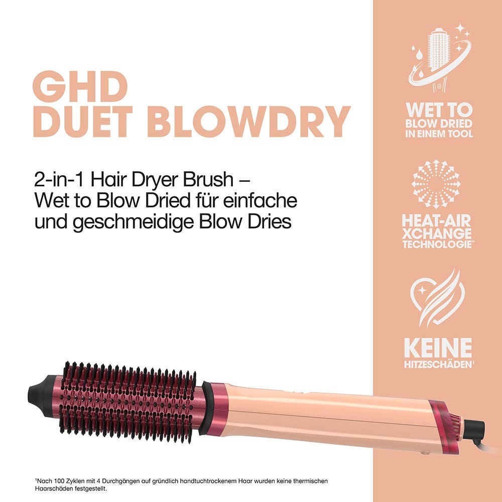 ghd duet blowdry Hair Dryer Brush Sunkissed Peach 